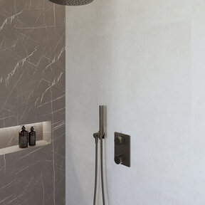 Regendoucheset inbouw 25cm Caral Gunmetal compleet - 29.3043