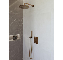 Regendoucheset inbouw 25cm Caral Geborsteld brons koper compleet - 29.3044