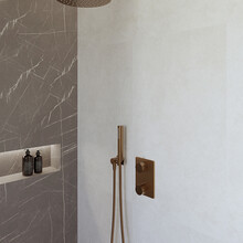 Regendoucheset inbouw 25cm Caral Geborsteld brons koper compleet - 29.3044