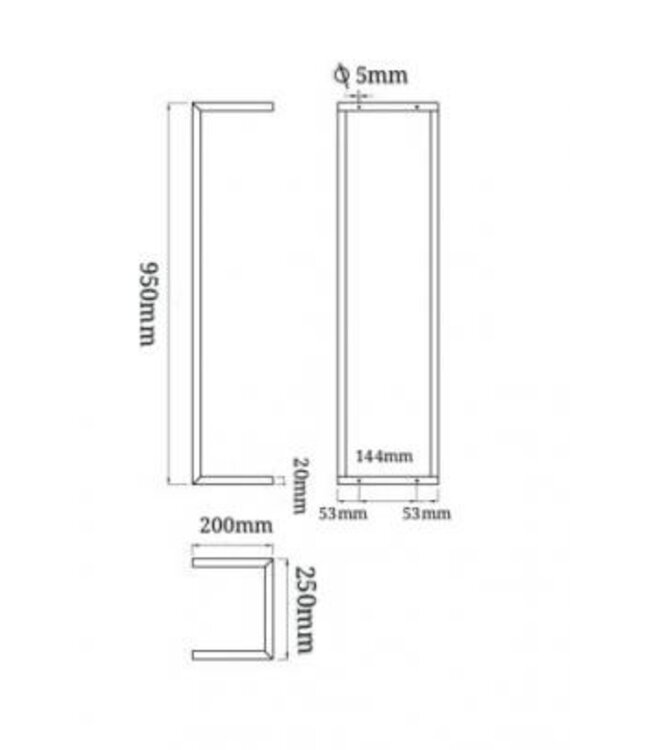 Handdoekenrek Wiesbaden Loft 95x25x20 Mat Zwart - 28.7003