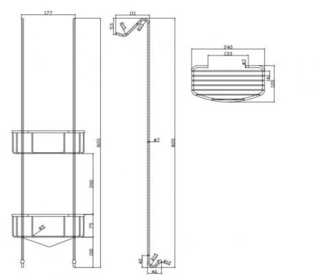 Doucherekje Wiesbaden Domo hangend Mat Zwart - 28.4098