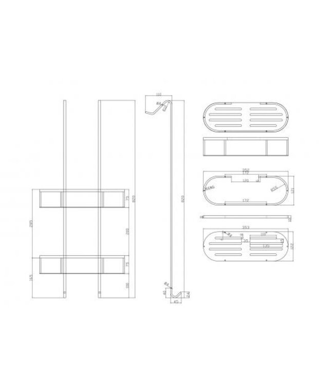 Doucherekje Wiesbaden Style hangend Mat Zwart - 28.4099