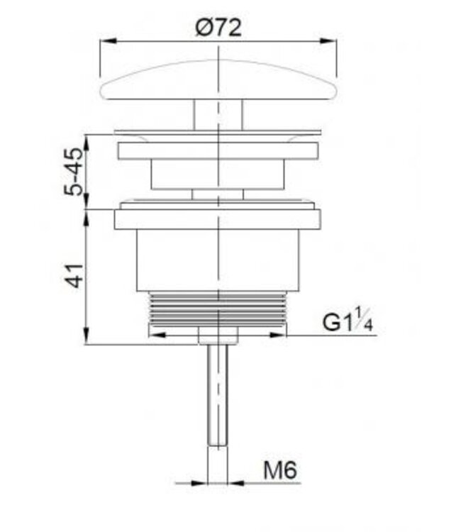 Wiesbaden Afvoerplug Wiesbaden Caral geborsteld Messing 5/4'' - 33.4459