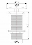 Afvoerplug 10cm Wiesbaden Caral Gunmetal Verlengd 5/4'' - 33.4486 Afvoerplug 10cm Wiesbaden Caral Gunmetal Verlengd 5/4'' - 33.4486