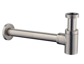 Wiesbaden Universele Sifon Star Laag Geborsteld staal 5/4" x 32 mm - 33.4421