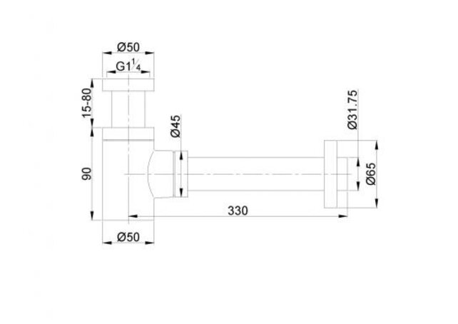 Wiesbaden Universele Sifon Star Laag Mat Wit 5/4" x 32 mm - 33.4415