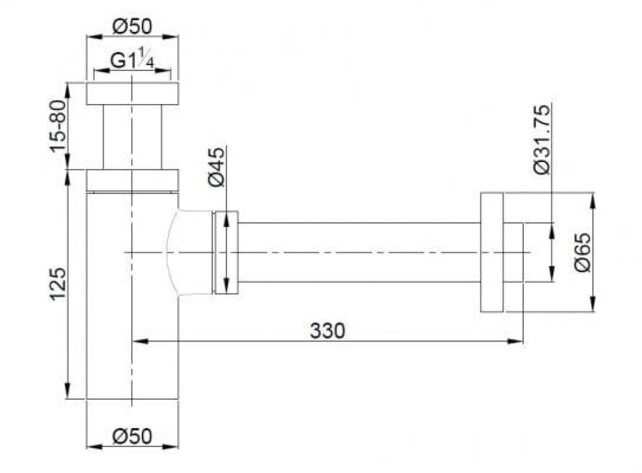 Wiesbaden Universele Sifon Star Chroom 5/4" x 32 mm - 33.4424 Wiesbaden Universele Sifon Star Chroom 5/4" x 32 mm - 33.4424