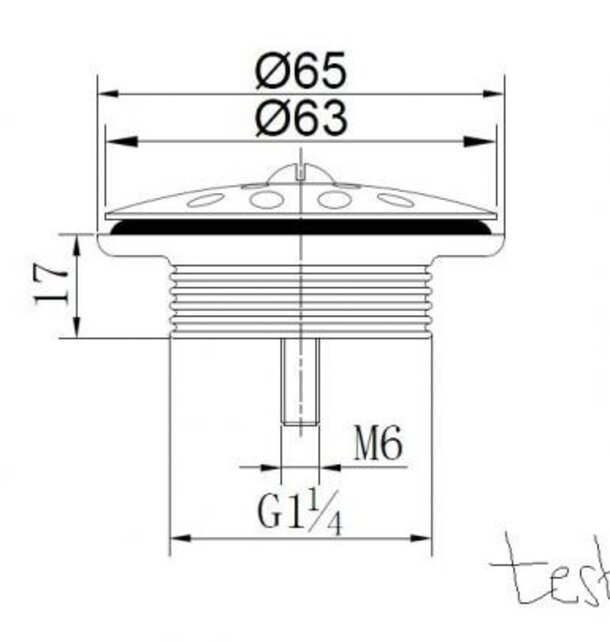 Afvoerplug open rooster Wiesbaden Korv Mat Zwart 5/4" - 33.3503