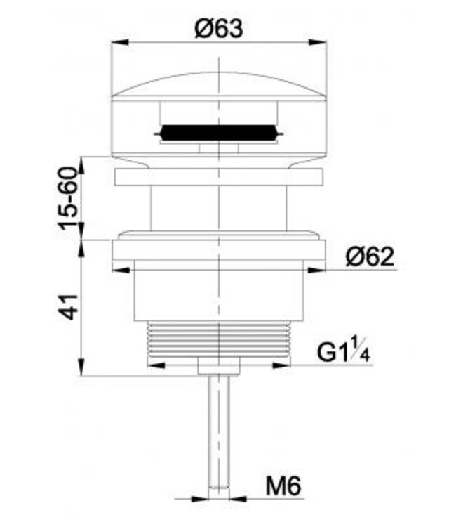 Afvoerplug Clickwaste Wiesbaden Caral Geborsteld messing 5/4" - 33.5418