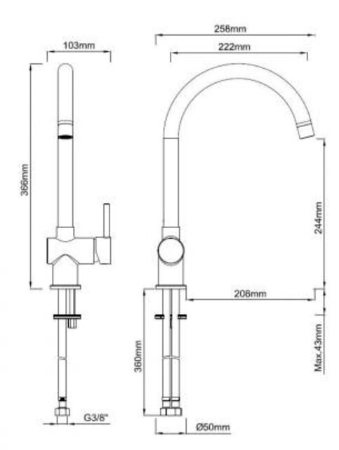 Keukenkraan Cold start Wiesbaden Caral Chroom - 29.4011