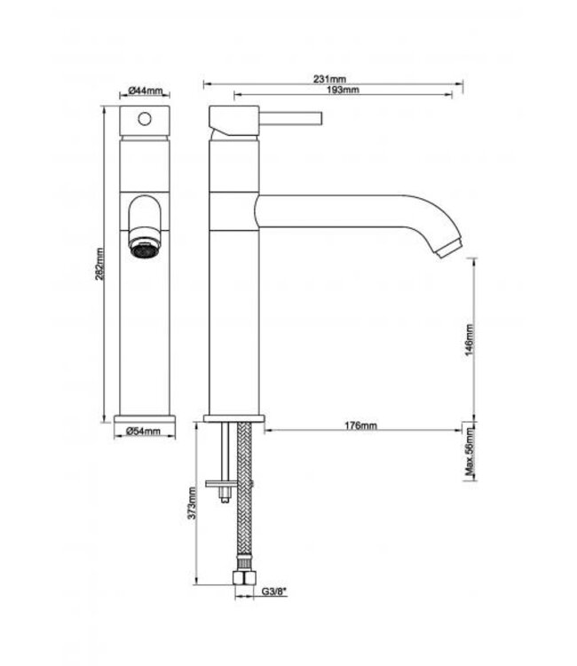 Keukenkraan Wiesbaden Cadans Chroom - Draaibaar uitloop - 29.4100