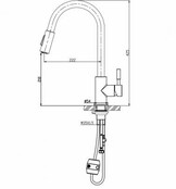 Keukenkraan 304 - Benton RVS met coldstart en uittrekbare handdouche - 24.3705