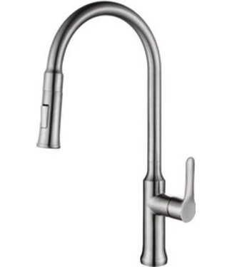 Wiesbaden Keukenkraan Oxford 304 - RVS met coldstart en uittrekbare handdouche - 24.3708