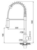 Keukenkraan Floyd 304 - RVS met coldstart en draaibaar handdouche -  24.3704