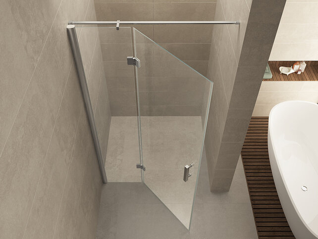 Douchedeur Wiesbaden Vaz 120cm 8mm nano helder glas/chroom - 20.3924