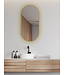 Spiegel ovaal Wiesbaden Nomi 50x100cm Geborsteld Messing met LED, dimbaar en spiegelverwarming - 38.3711