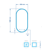 Spiegel ovaal Gliss Orion Satine 50x100cm met LED, dimbaar en spiegelverwarming