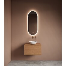 Spiegel ovaal Gliss Orion Satine 40x100cm met LED, dimbaar en spiegelverwarming