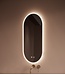 GLISS DESIGN Spiegel ovaal Gliss Orion Satine 40x100cm met LED, dimbaar en spiegelverwarming