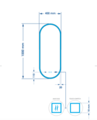 Spiegel ovaal Gliss Orion Satine 40x100cm met LED, dimbaar en spiegelverwarming