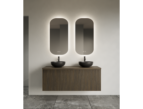 Spiegel ovaal Gliss Notus 50x100cm met LED, dimbaar en spiegelverwarming