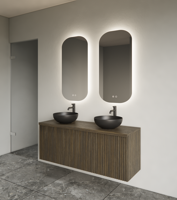 Spiegel ovaal Gliss Notus 50x100cm met LED, dimbaar en spiegelverwarming Spiegel ovaal Gliss Notus 50x100cm met LED, dimbaar en spiegelverwarming