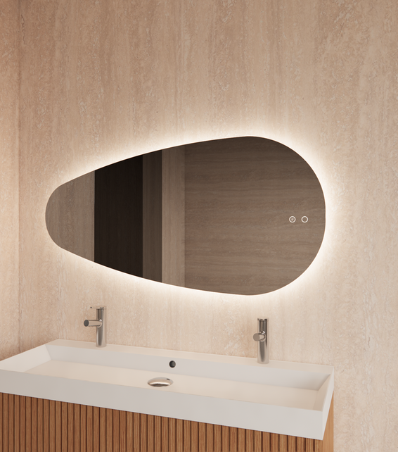 Spiegel Ovaal Gliss Thalia 100x61cm met LED, dimbaar en spiegelverwarming Spiegel Ovaal Gliss Thalia 100x61cm met LED, dimbaar en spiegelverwarming