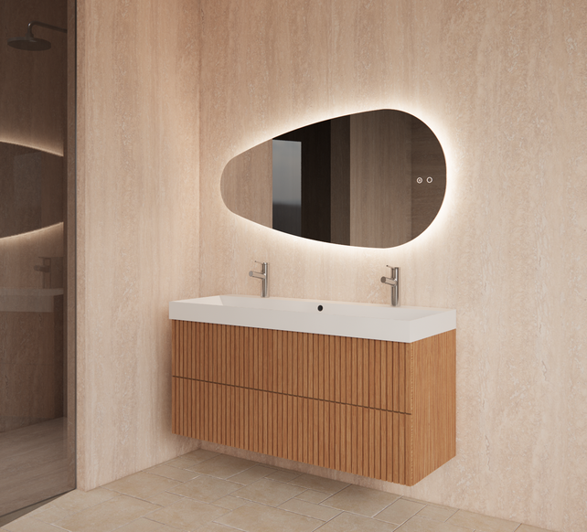 Spiegel Ovaal Gliss Thalia 120x61cm met LED, dimbaar en spiegelverwarming