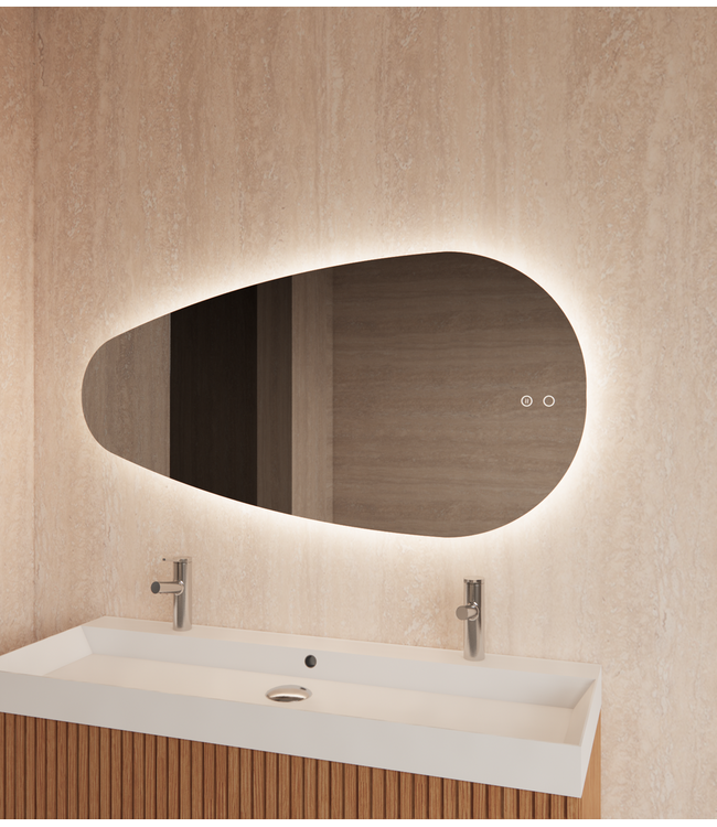 GLISS DESIGN Spiegel Ovaal Gliss Thalia 120x61cm met LED, dimbaar en spiegelverwarming