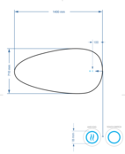 Spiegel Ovaal Gliss Thalia 140x71cm met LED, dimbaar en spiegelverwarming