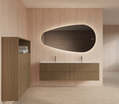 Spiegel Ovaal Gliss Thalia 160x82cm met LED, dimbaar en spiegelverwarming