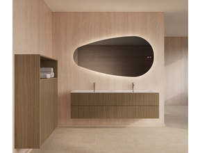 Spiegel Ovaal Gliss Thalia 160x82cm met LED, dimbaar en spiegelverwarming