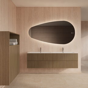 Spiegel Ovaal Gliss Thalia 160x82cm met LED, dimbaar en spiegelverwarming