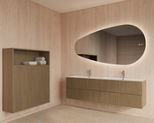 Spiegel Ovaal Gliss Thalia 160x82cm met LED, dimbaar en spiegelverwarming