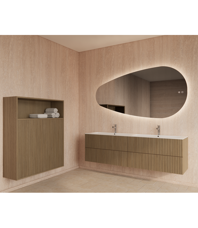 GLISS DESIGN Spiegel Ovaal Gliss Thalia 160x82cm met LED, dimbaar en spiegelverwarming