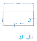 Spiegel rechthoek Gliss Lumin 180x70cm met scheerspiegel - Touch LED - dimbaar en spiegelverwarming
