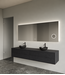 Spiegel rechthoek Gliss Lumin 160x70cm met scheerspiegel - Touch LED - dimbaar en spiegelverwarming