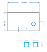 Spiegel rechthoek Gliss Lumin 160x70cm met scheerspiegel - Touch LED - dimbaar en spiegelverwarming