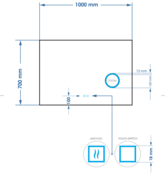 Spiegel rechthoek Gliss Lumin 90x70cm met scheerspiegel - Touch LED - dimbaar en spiegelverwarming Spiegel rechthoek Gliss Lumin 90x70cm met scheerspiegel - Touch LED - dimbaar en spiegelverwarming