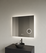 Spiegel rechthoek Gliss Lumin 80x70cm met scheerspiegel - Touch LED - dimbaar en spiegelverwarming Spiegel rechthoek Gliss Lumin 80x70cm met scheerspiegel - Touch LED - dimbaar en spiegelverwarming