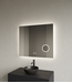 Spiegel rechthoek Gliss Lumin 70x70cm met scheerspiegel - Touch LED - dimbaar en spiegelverwarming
