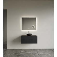Spiegel rechthoek Gliss Lumin 70x70cm met scheerspiegel - Touch LED - dimbaar en spiegelverwarming