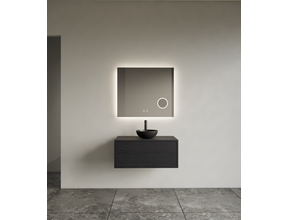 Spiegel rechthoek Gliss Lumin 60x70cm met scheerspiegel - Touch LED - dimbaar en spiegelverwarming
