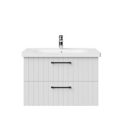 Wastafelonderkast Ribbelfront Creavit D10 80cm Wit - 2 lades