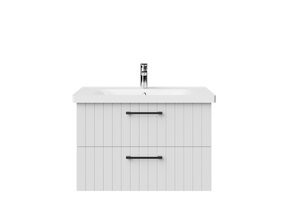 Wastafelonderkast Ribbelfront Creavit D10 80cm Wit - 2 lades