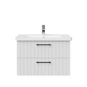 Wastafelonderkast Ribbelfront Creavit D10 80cm Wit - 2 lades