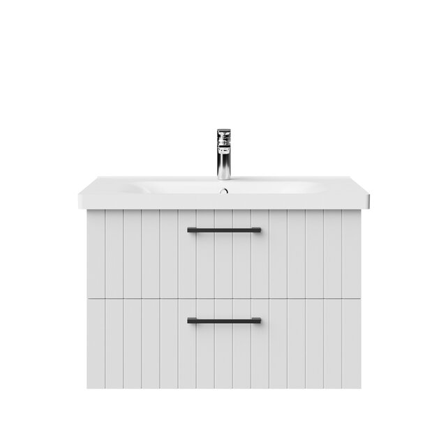 Wastafelonderkast Ribbelfront Creavit D10 80cm Wit - 2 lades