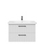 Wastafelonderkast Ribbelfront Creavit D10 80cm Wit - 2 lades