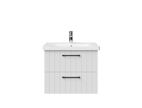 Wastafelonderkast Ribbelfront Creavit D10 60cm Wit - 2 lades