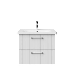 Wastafelonderkast Ribbelfront Creavit D10 60cm Wit - 2 lades